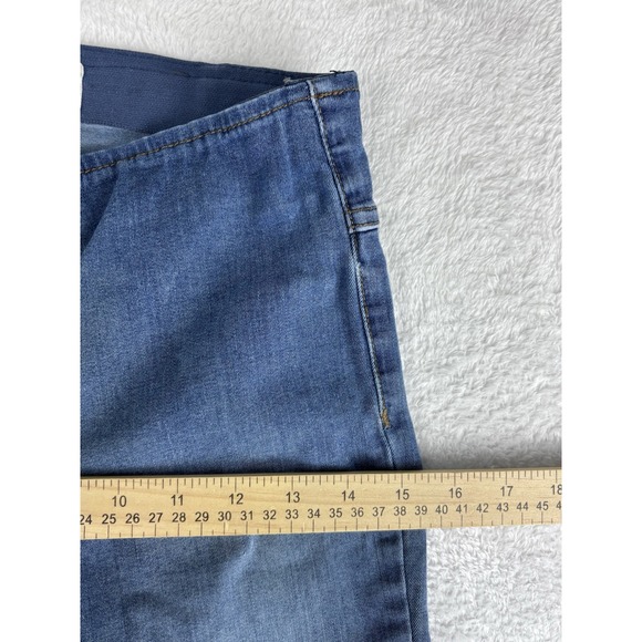Free People‎ Jeans Womens Blue Flare Elastic Waist Mid Rise Jeans Size 26x34 - Picture 5 of 14